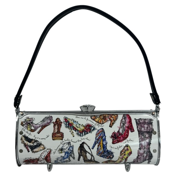 2008 LITTLE EARTH LittleEarth High Heel Shoes Clutch Metal Cylinder Purse 12.5\